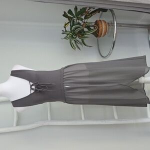 NWT Elegant Olive Sleeveless Sheer Stretchy Layering Top